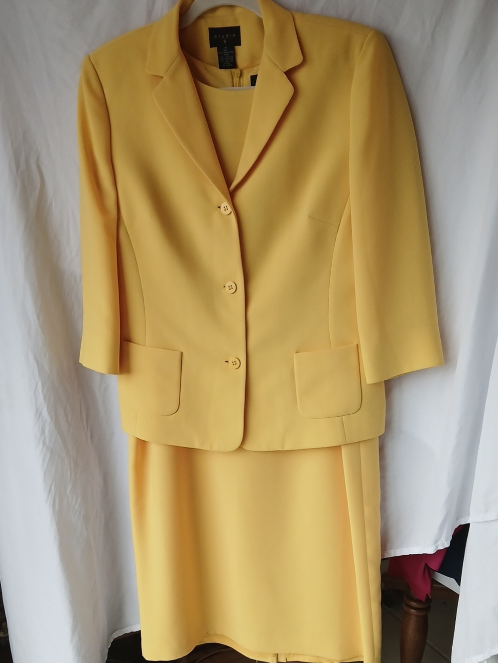 9. Studio Yellow Women's Blazer and Skirt Set